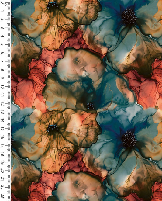 Jersey Digital Watercolor Flower : 5895 : 1906 : Ocean Blue