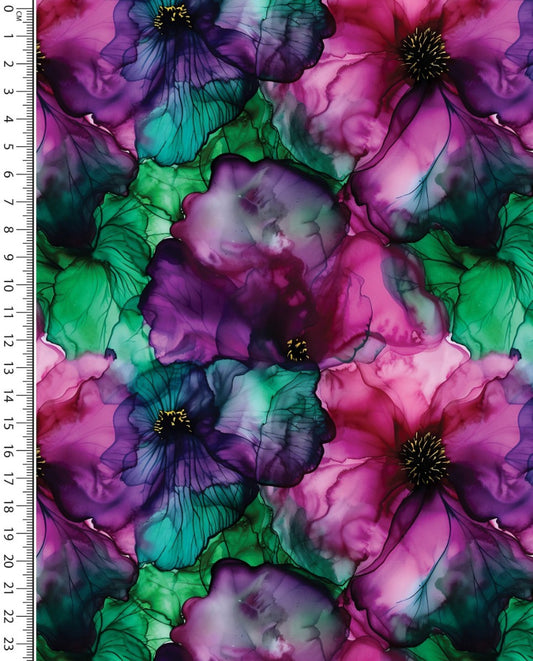Jersey Digital Watercolor Flower : 5895 : 2117 : Fuchsia