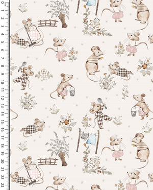 Jersey Digital Little Mouse Family : 5896 : 151 : Ecru