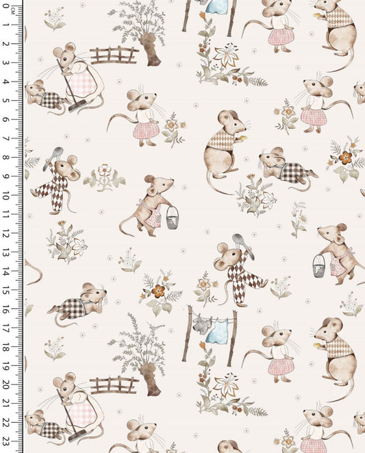 Jersey Digital Little Mouse Family : 5896 : 151 : Ecru