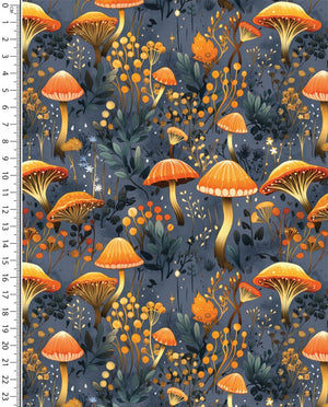 French Terry Digital Autumn Mushrooms : 5900 : 1107 : Jeans Blue