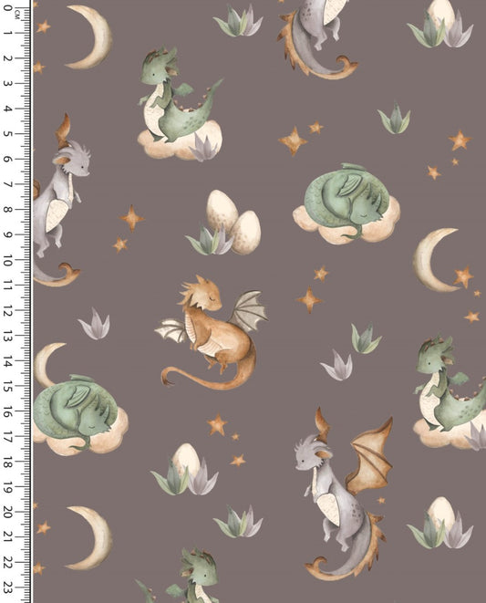 French Terry Digital Little Dragon : 5902 : 1353 : Taupe