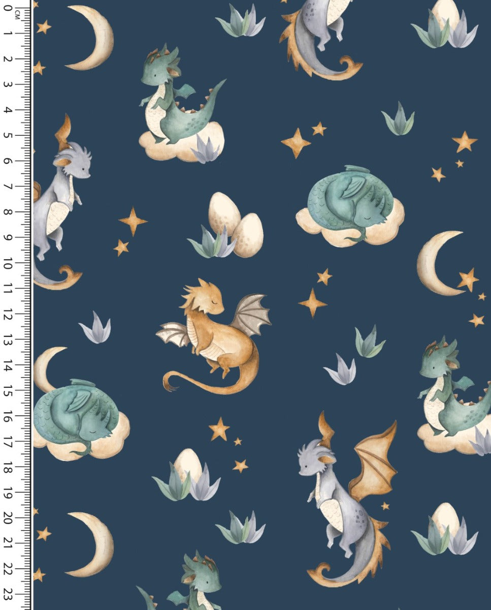 French Terry Digital Little Dragon : 5902 : 8 : Navy