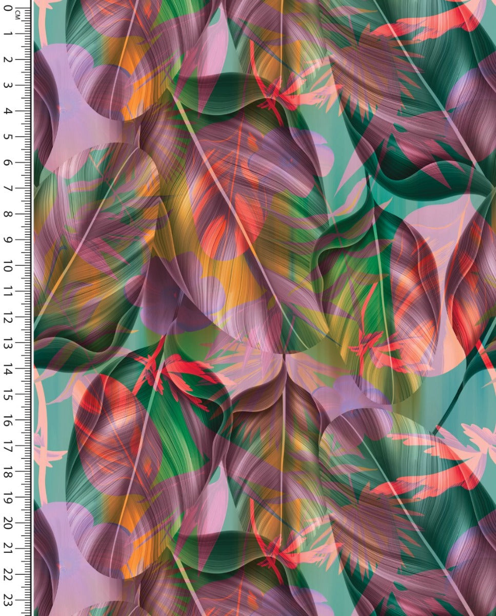 French Terry Digital Leaves : 5903 : 1442 : Purple