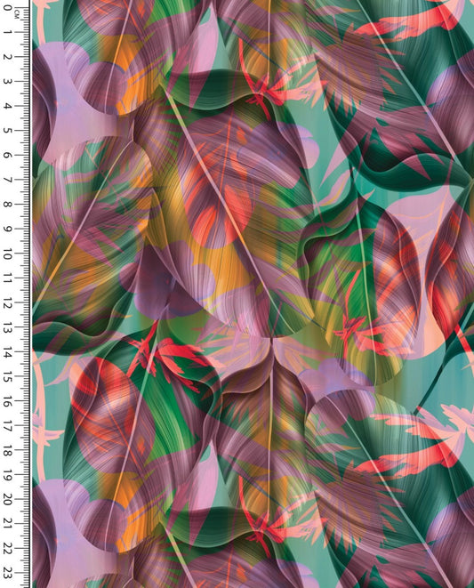 French Terry Digital Leaves : 5903 : 1442 : Purple