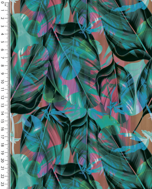 French Terry Digital Leaves : 5903 : 2007 : Mint