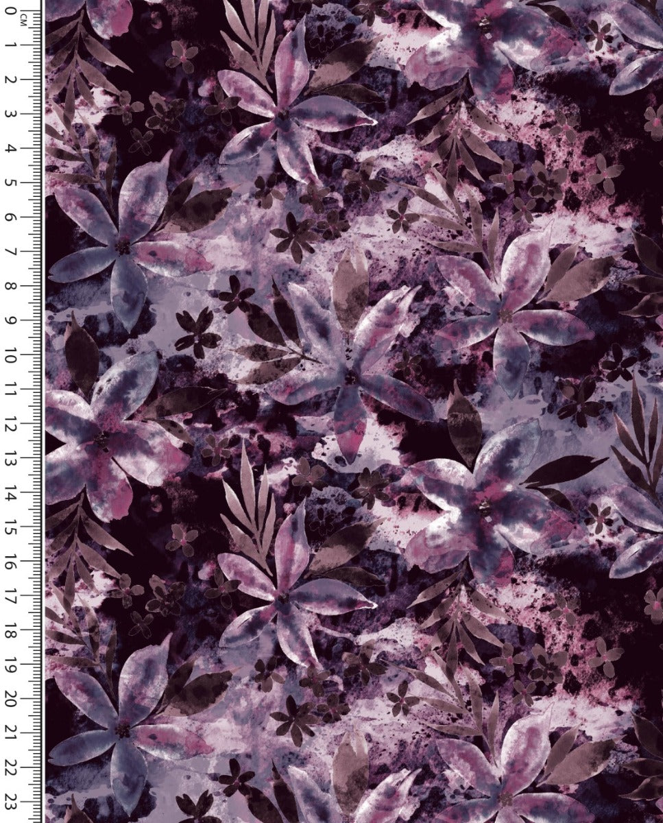 French Terry Digital Flower Batik : 5904 : 1142 : Lila