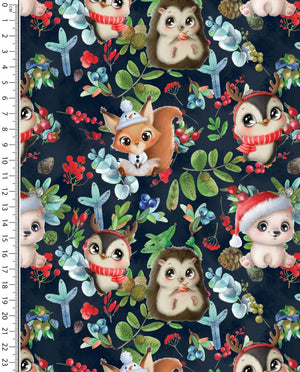 Sweat Brushed Digital Christmas Animals : 5907 : 8 : Navy