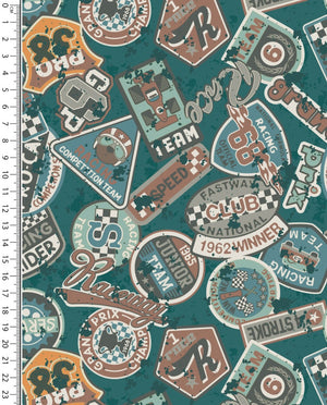 Sweat Brushed Digital Racing Badge : 5908 : 1106 : Petrol