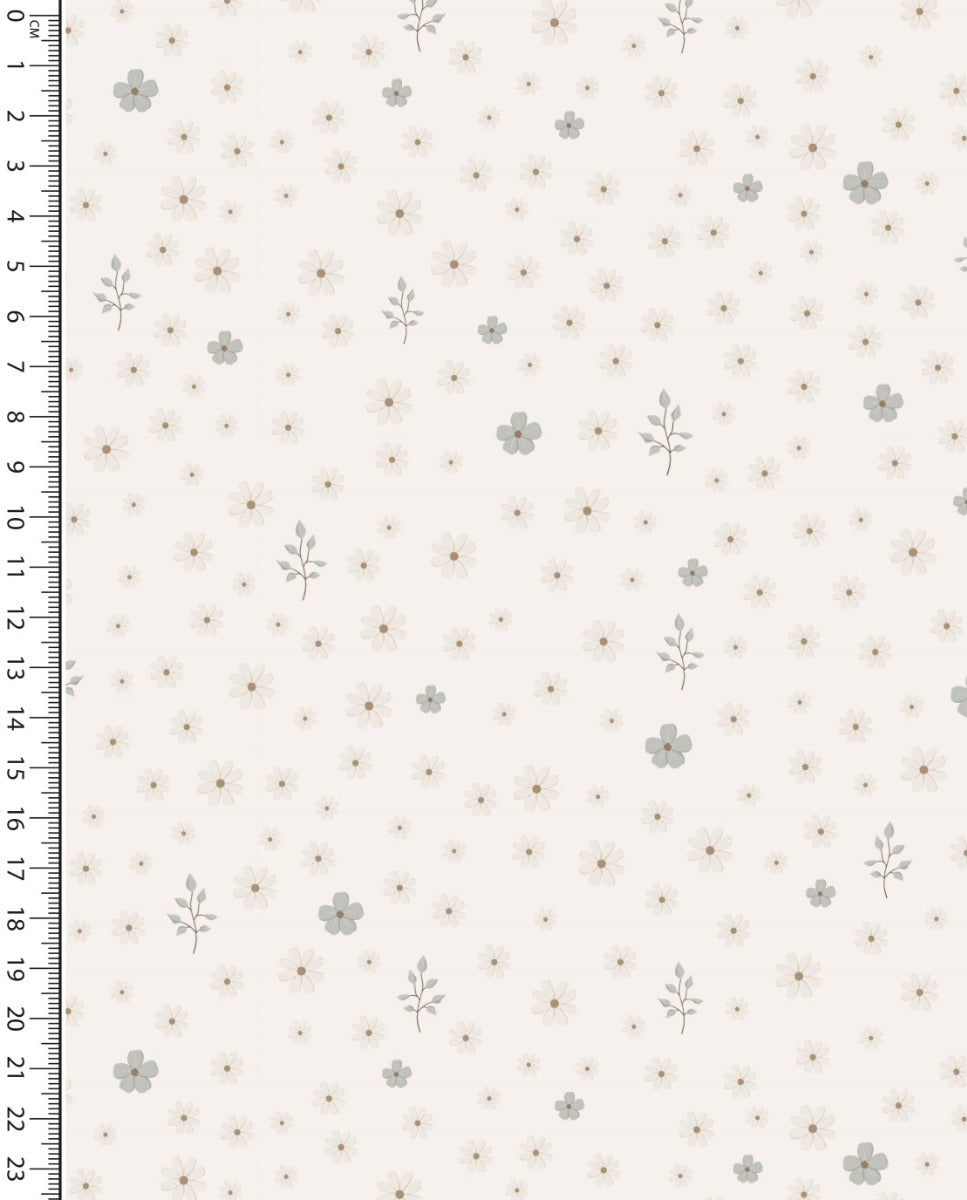 Jersey Digital Little Flowers : 5912 : 151 : Ecru