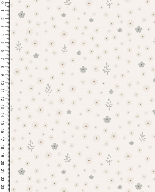 Jersey Digital Little Flowers : 5912 : 151 : Ecru