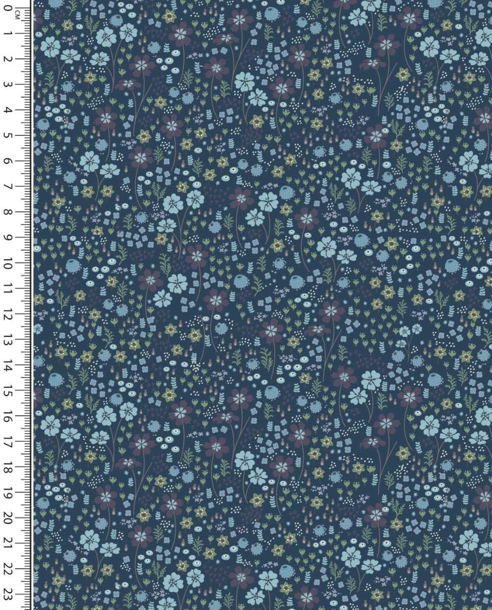 Jersey Digital Forest Flower : 5913 : 8 : Navy