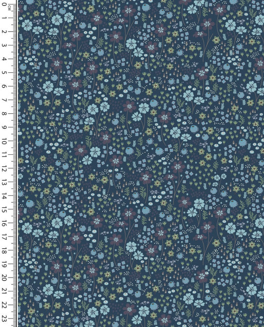 Jersey Digital Forest Flower : 5913 : 8 : Navy