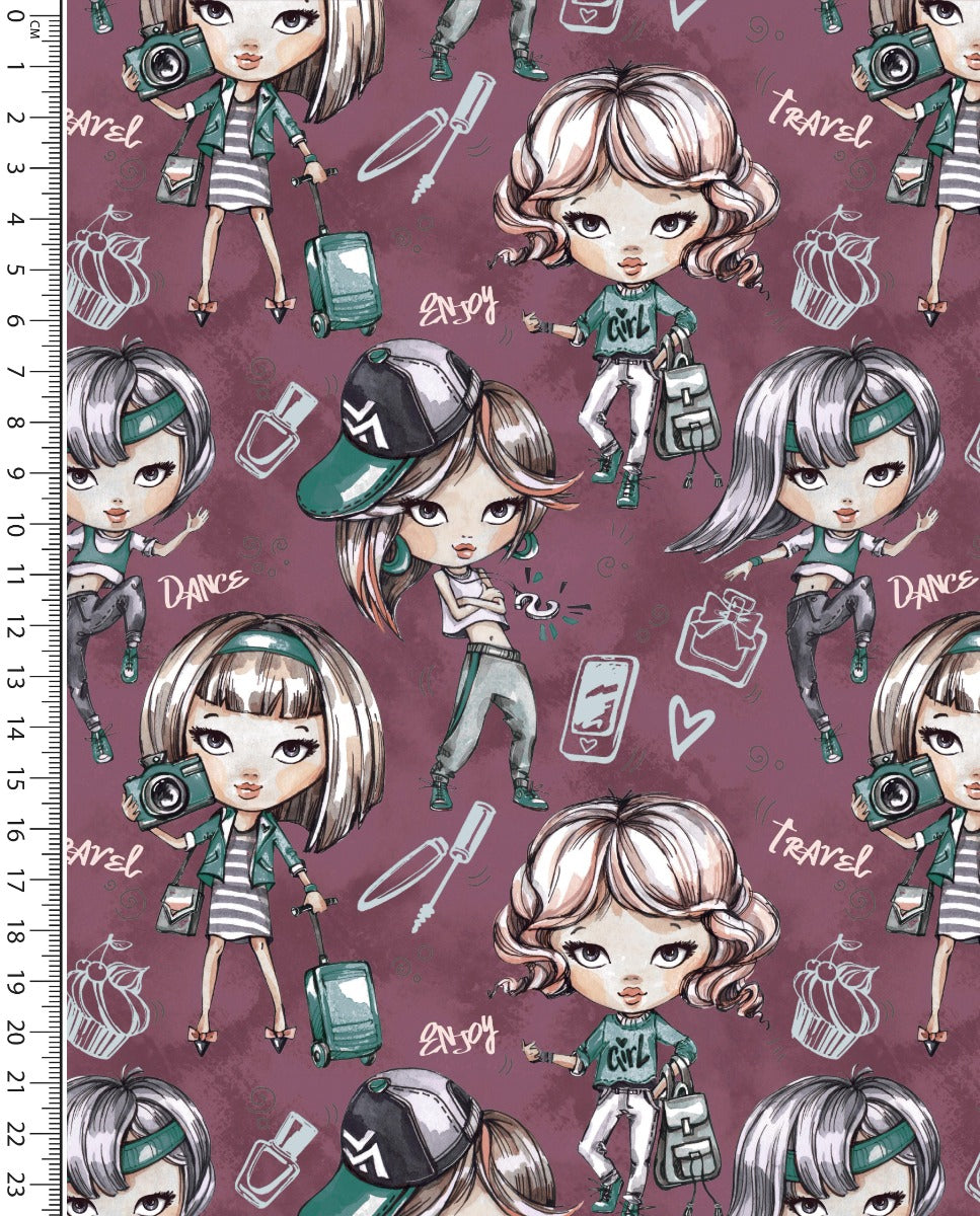 Alpine French Terry (Fleece Backed) Digital Girls : 5851 : 1319 : Mauve