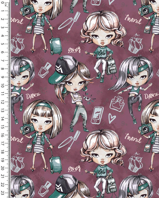 Alpine French Terry (Fleece Backed) Digital Girls : 5851 : 1319 : Mauve