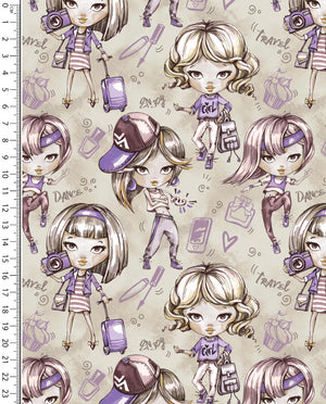 Alpine French Terry (Fleece Backed) Digital Girls : 5851 : 1453 : Taupe