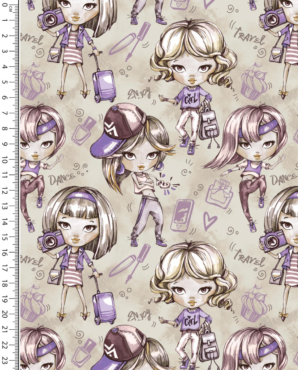 Alpine French Terry (Fleece Backed) Digital Girls : 5851 : 1453 : Taupe