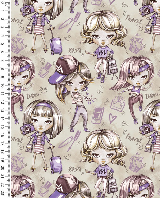 Alpine French Terry (Fleece Backed) Digital Girls : 5851 : 1453 : Taupe