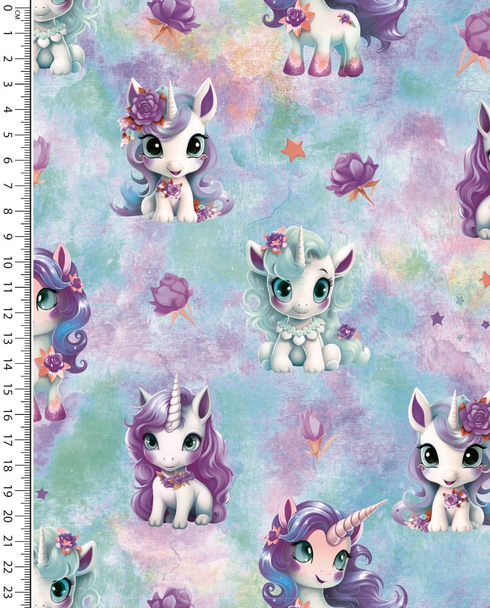 Alpine French Terry (Fleece Backed) Digital Unicorn Tie : 5852 : 1103 : Mint