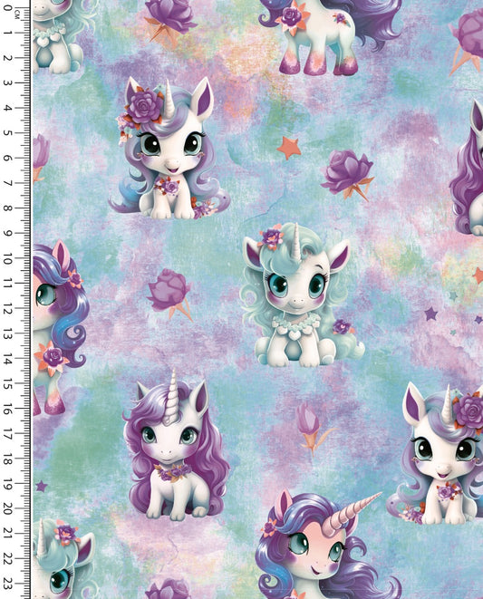 Alpine French Terry (Fleece Backed) Digital Unicorn Tie : 5852 : 1103 : Mint