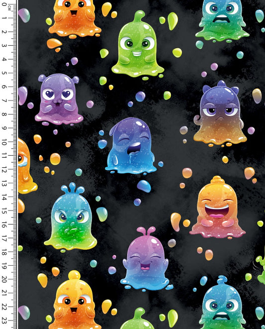 Alpine French Terry (Fleece Backed) Digital Funny Drops : 5853 : 69 : Black