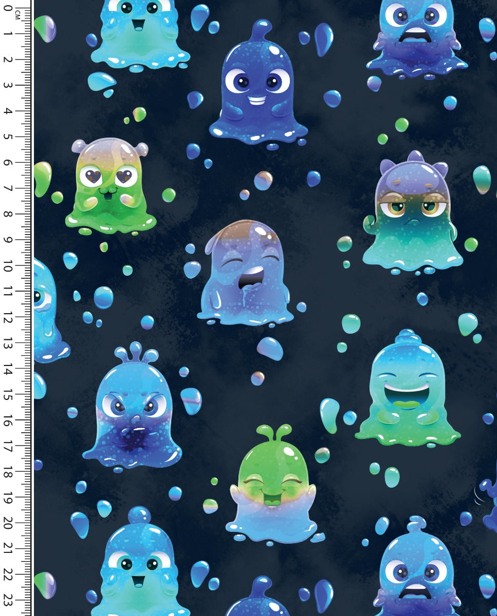 Alpine French Terry (Fleece Backed) Digital Funny Drops : 5853 : 8 : Navy