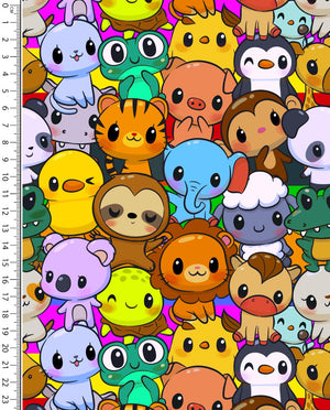 Alpine French Terry (Fleece Backed) Digital Colourful Animals : 5854 : 1235 : Yellow