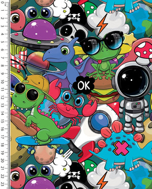 Alpine French Terry (Fleece Backed) Digital Colourful Animals : 5854 : 2025 : Green