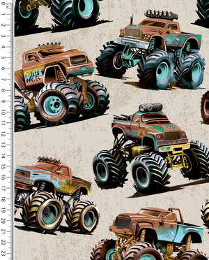 Alpine French Terry (Fleece Backed) Digital Monstertruck : 5855 : 1453 : Taupe