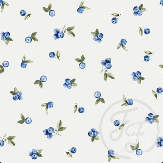 (IN STOCK) Family Fabrics | Blueberries 100-106 | Jersey 220gsm BY THE HALF YARD