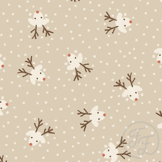 (IN STOCK) Family Fabrics | Rudolph Big Beige 100-1849 | French Terry 230gsm BY THE HALF YARD