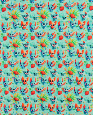 Poplin 3 D Fantasy Animals : 5821 : 25 : Green