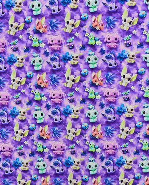 Poplin 3 D Fnatasy Animals : 5820 : 443 : Purple