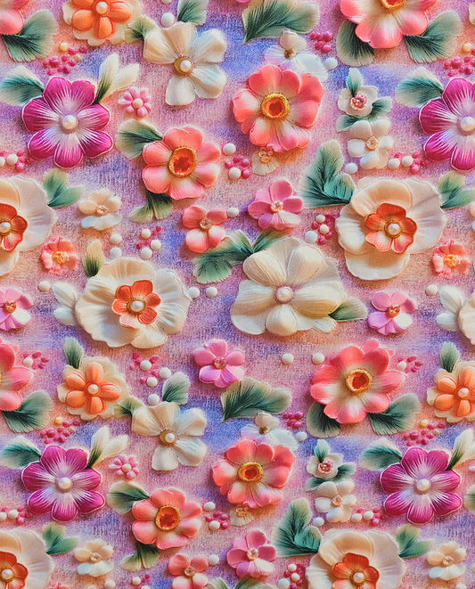 Poplin 3 D Knitted Flowers : 5827 : 1513 : Old Rose