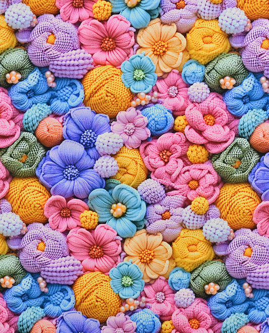 Poplin 3 D Knitted Flowers : 5825 : 2042 : Lila