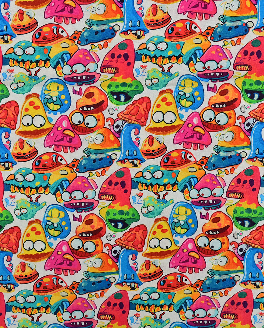 Poplin Digital Monsters : 5832 : 51 : Off White