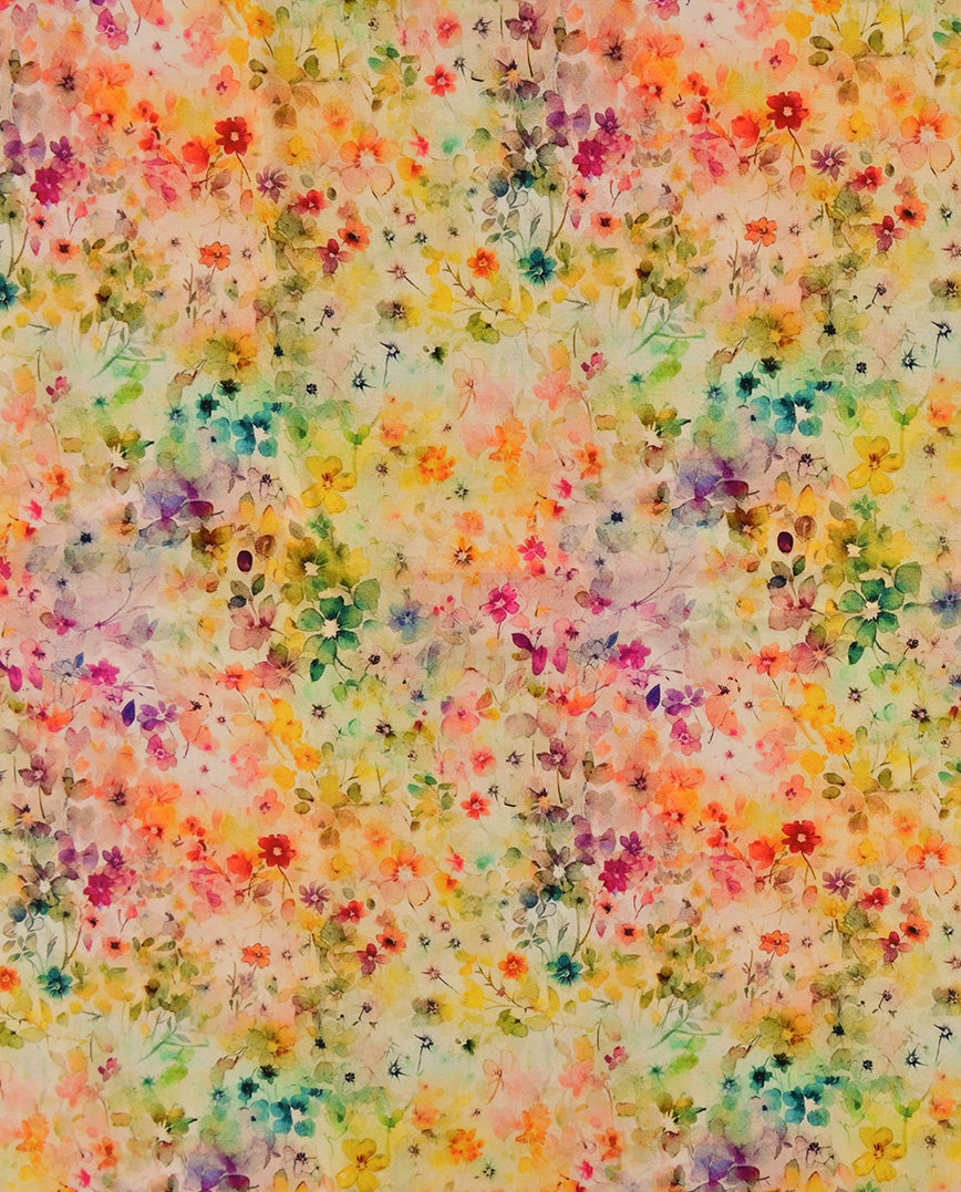 Poplin Digital Flowers : 5834 : 35 : Yellow