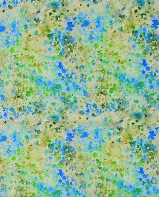 Poplin Digital Flowers : 5834 : 4 : Aqua