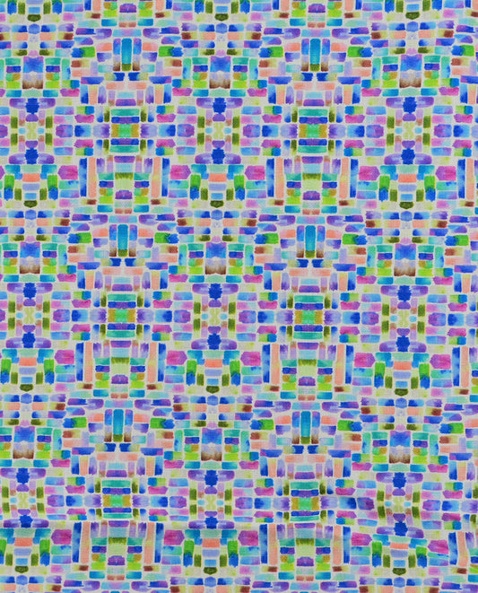 Poplin Digital Mozaiek : 5839 : 5 : Cobalt