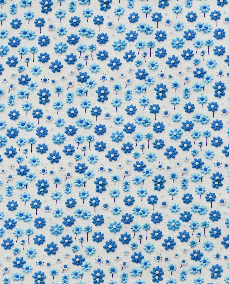 Poplin 3 D Flower : 5835 : 5 : Cobalt