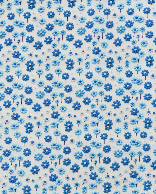 Poplin 3 D Flower : 5835 : 5 : Cobalt