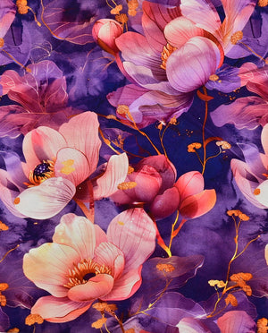Bamboo Jersey Digital Poppy Flower : 5877 : 1145 : Purple