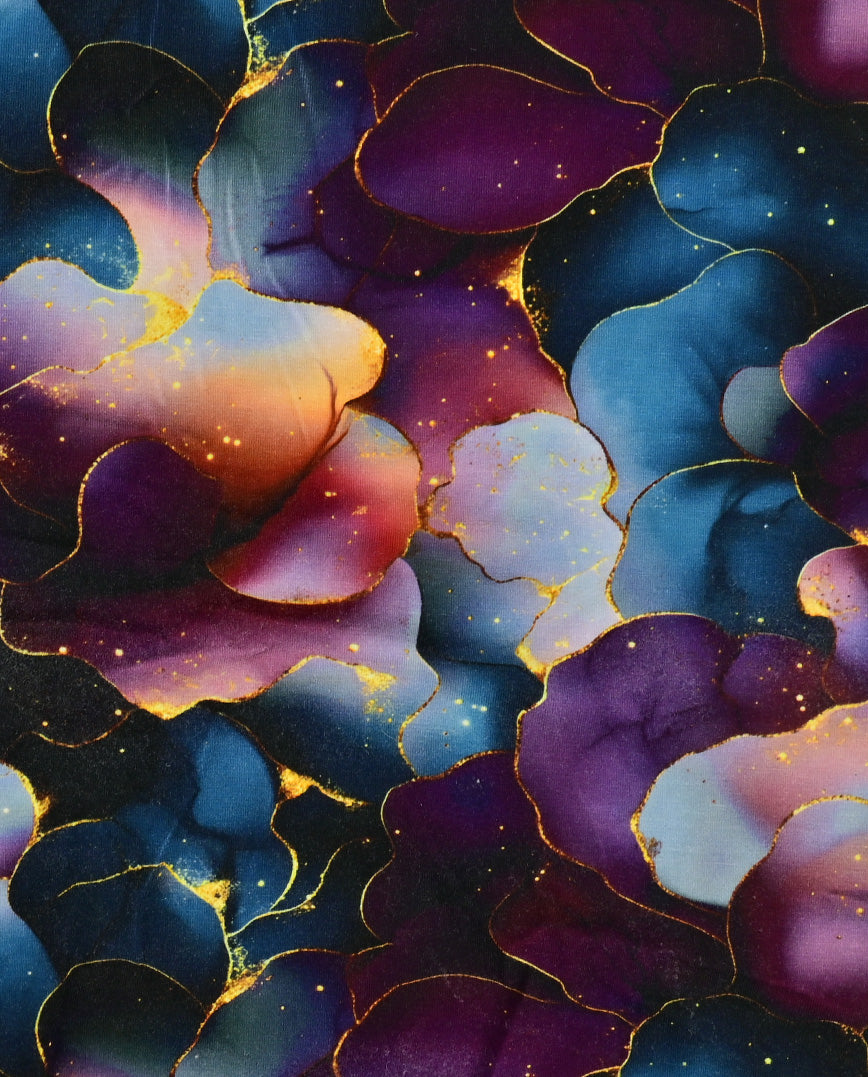 Bamboo Jersey Digital Gold Fantasy : 5879 : 806 : Dark Petrol