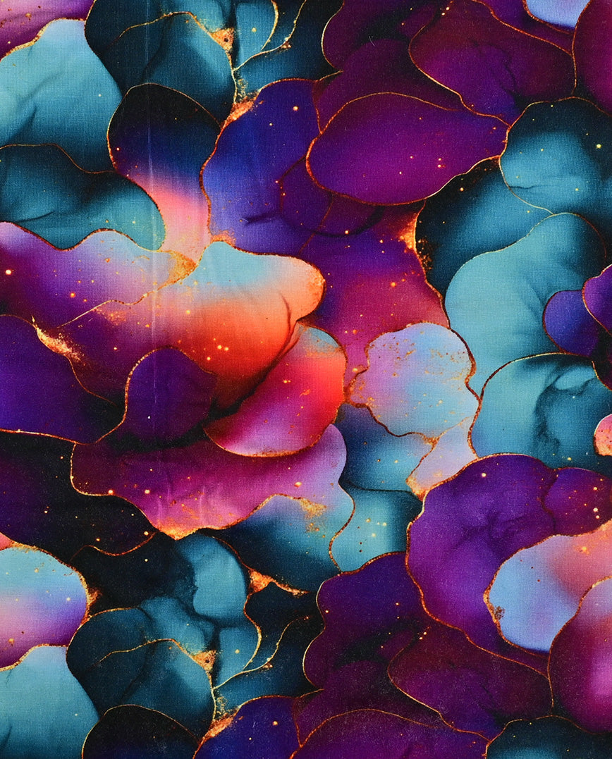 Bamboo Jersey Digital Gold Fantasy : 5879 : 445 : Purple