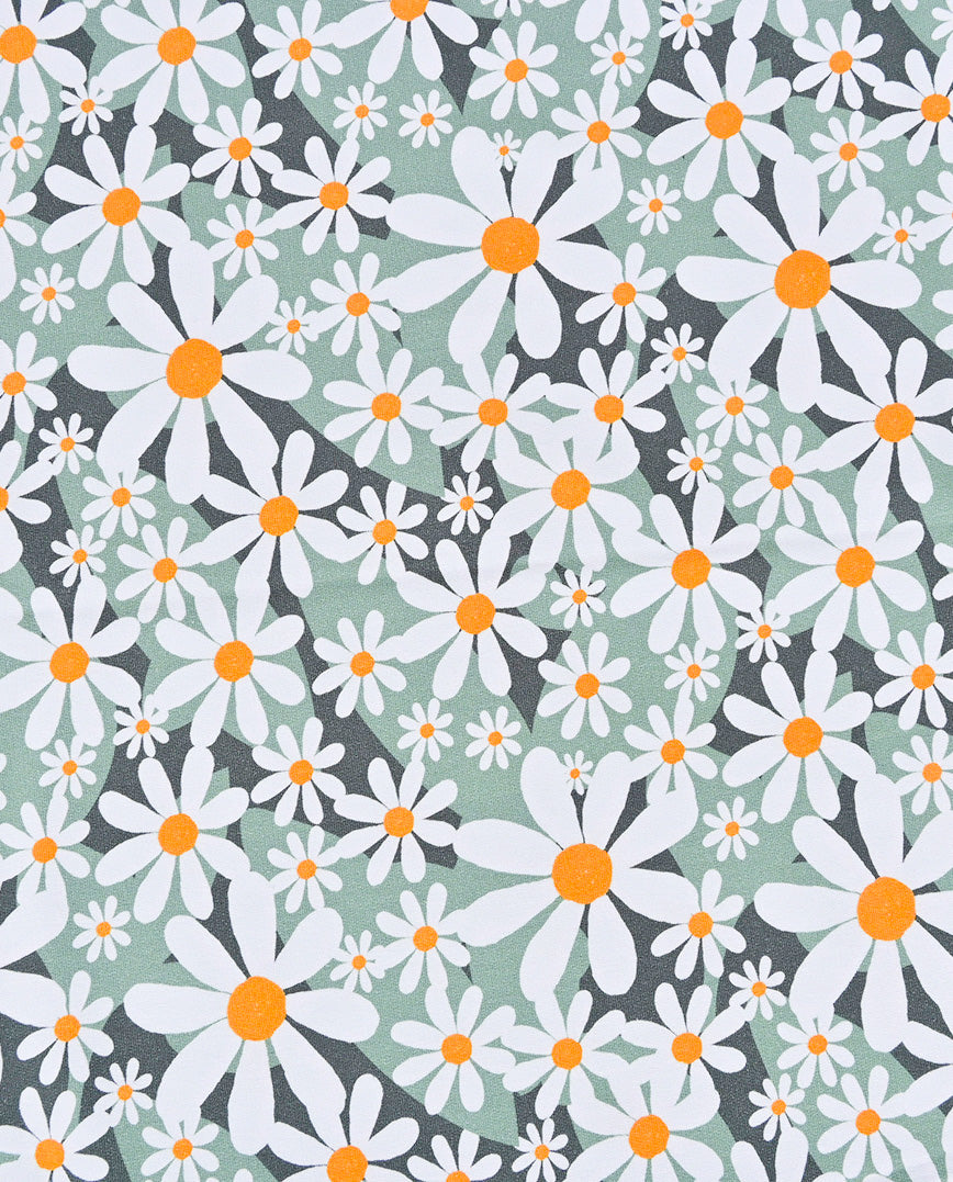 French Terry Digital Daisy : 5916 : 126 : Dark Old Green