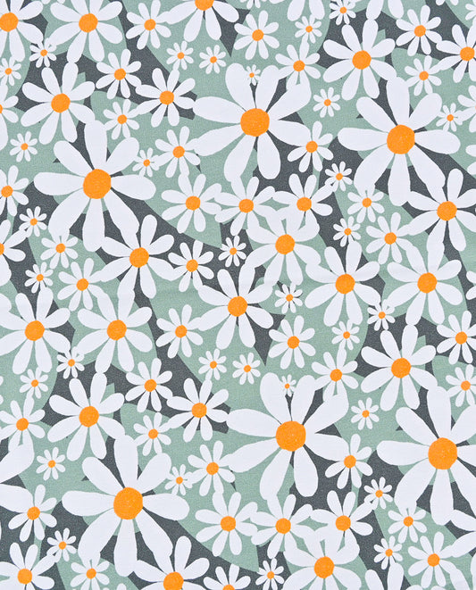 French Terry Digital Daisy : 5916 : 126 : Dark Old Green