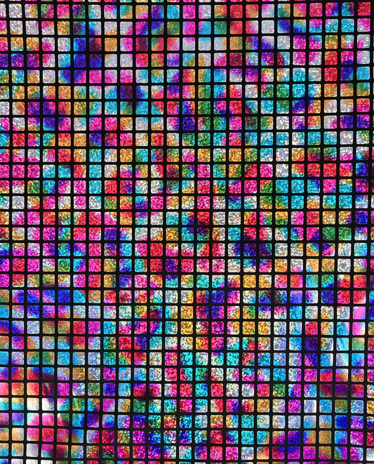 Multicolour Check Hologram Foil : 5658 : 14 : Dark Rose