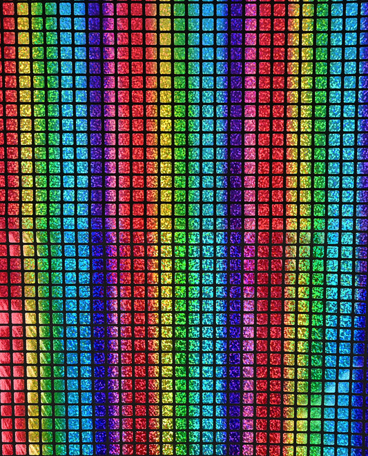 Multicolour Check Hologram Foil : 5658 : 12 : Rose