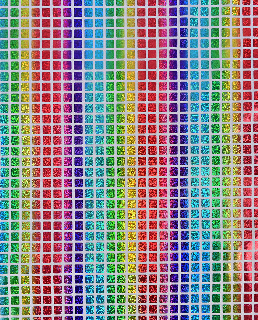 Multicolour Check Hologram Foil : 5658 : 13 : Old Rose