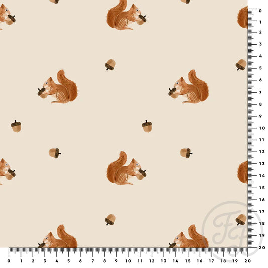 Family Fabrics | Squirrel and Acorn | 100-1678 (by the full yard)